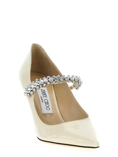 Jimmy Choo Bing 65 Pointed-toe Embellished Pumps In White