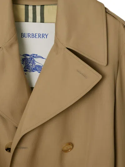 Burberry Mid-length Trench Coat In Nude
