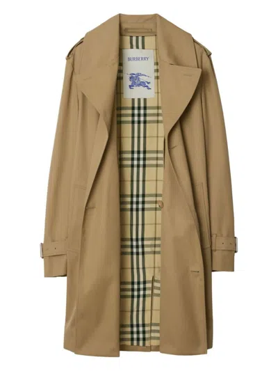 Burberry Mid-length Trench Coat In Nude