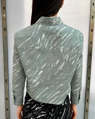 Marni Cropped Button Front Shirt In Green