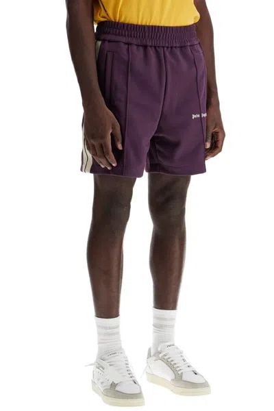 Shop Palm Angels "contrast Band Track Bermuda Shorts With In Purple