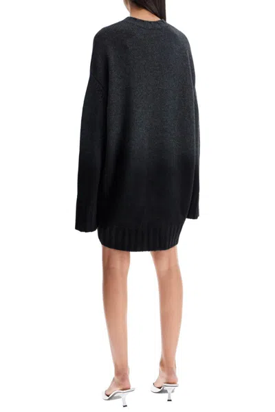 Shop Attico "oversized Mini Dress In Heavy In Black