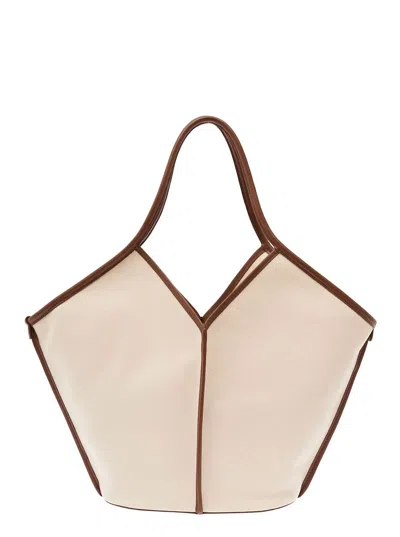 Hereu Calella Open Top Tote Bag In Beige