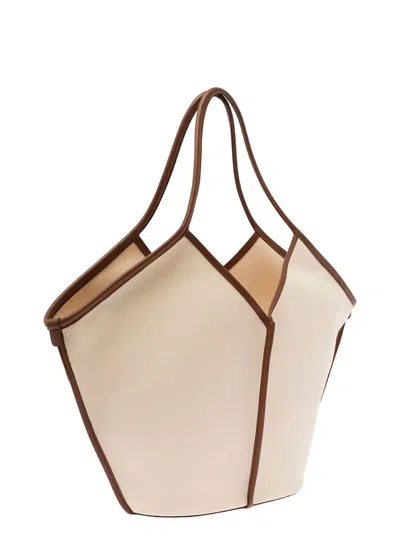 Hereu Calella Open Top Tote Bag In Beige