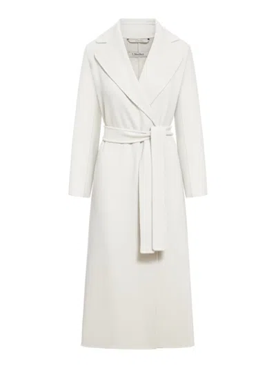 S Max Mara Poldo Belted Wool Coat In Grey