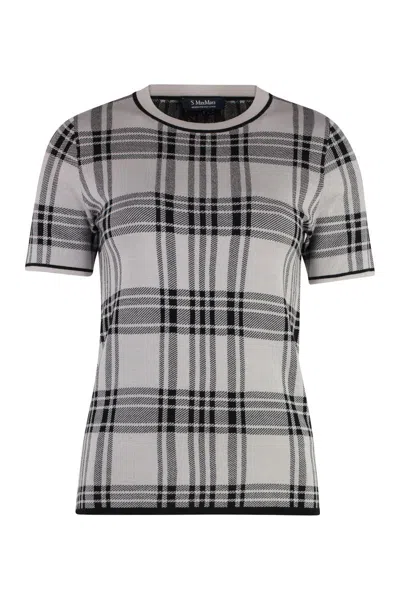 S Max Mara Lesena Jacquard Knit T-shirt In Multicolor