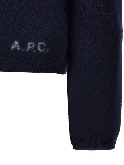 Apc A.p.c. Mila Virgin Wool Cardigan In Blue