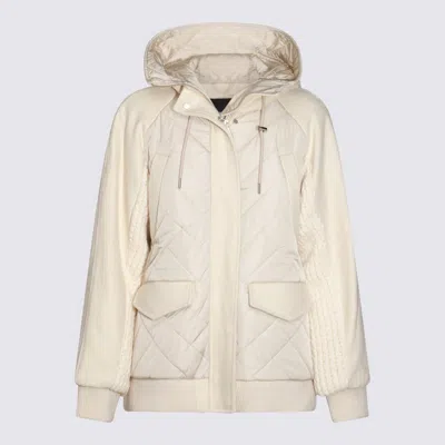 Add White Wool Down Jacket In Beige