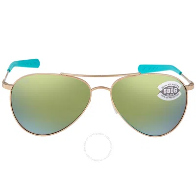 Costa Del Mar Piper Green Mirror Polarized Glass Ladies Sunglasses Pip 126 Ogmglp 58 In Green