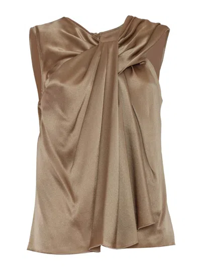 Shop Alberta Ferretti Top In Beige