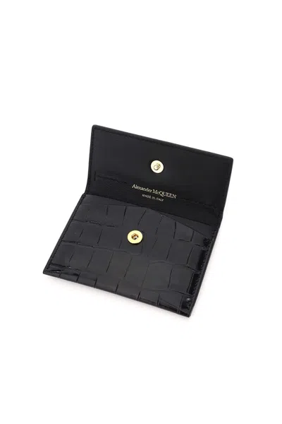 Shop Alexander Mcqueen Envelope Skull Cardholder In Black