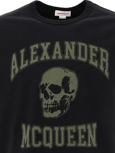 Alexander Mcqueen Logo Skull-print Cotton T-shirt In Black