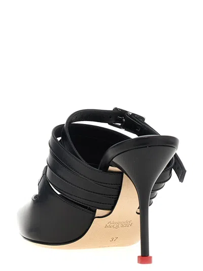 Shop Alexander Mcqueen Strap Mules In Black