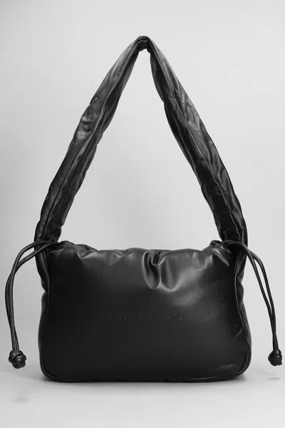 Alexander Wang Ryan Puff Shoulder Bag In Black Leather In Black