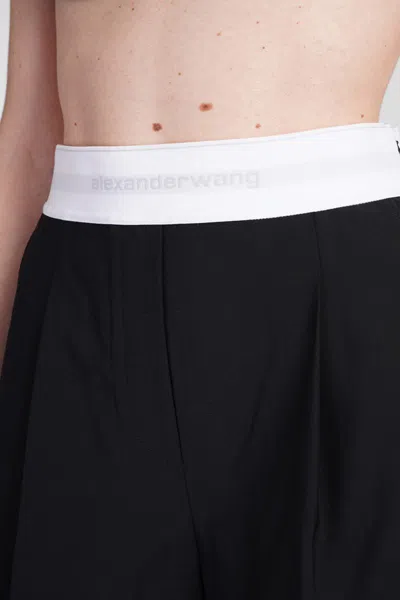 Alexander Wang Pleated Shorts In Wool Tailoring In Black