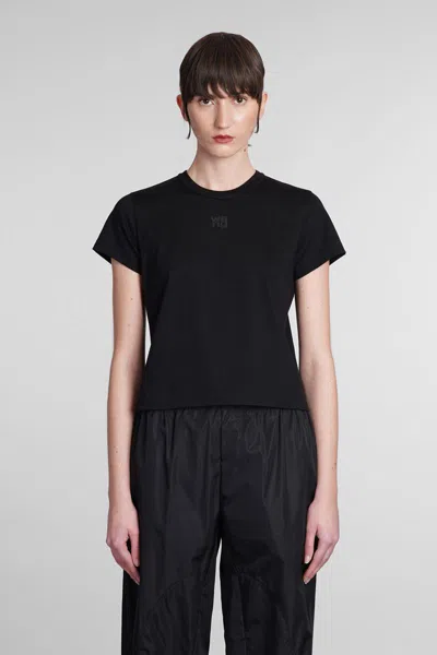 Alexander Wang Essential Jersey Shrunk Tee With Puff Logo Black In Black