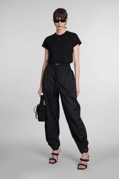 Alexander Wang Essential Jersey Shrunk Tee With Puff Logo Black In Black