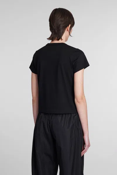 Alexander Wang Essential Jersey Shrunk Tee With Puff Logo Black In Black