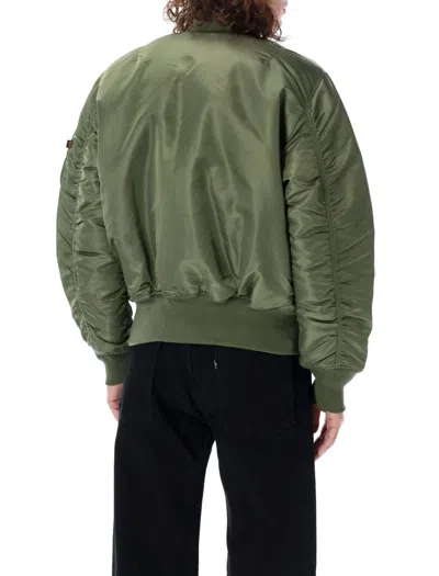 Shop Alpha Industries Ma-1 Bomber Jacket In Sage Green