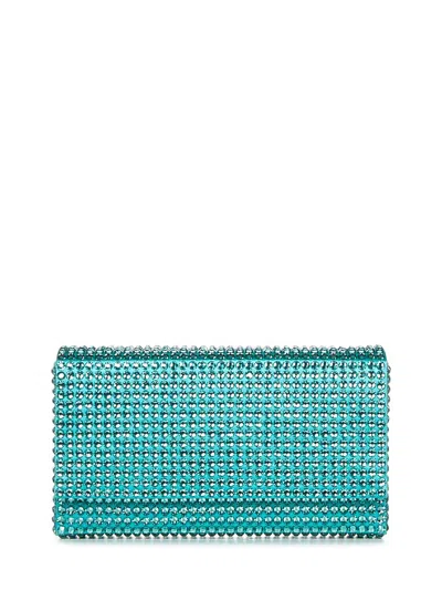 Shop Amina Muaddi Superamini Paloma Clutch In Green