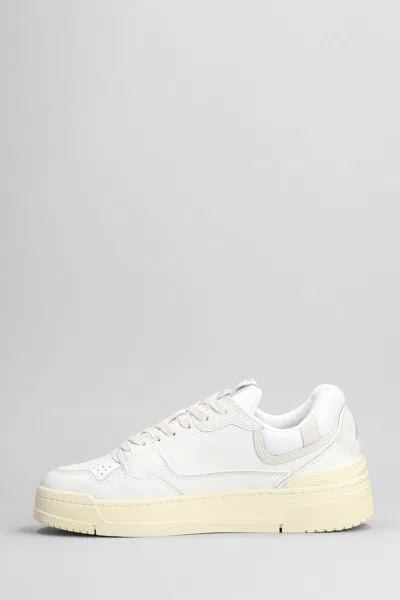Autry 'clc' White Low Top Sneakers With Logo Patch On Tongue And Side In White