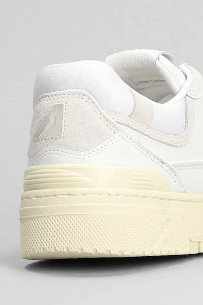 Autry 'clc' White Low Top Sneakers With Logo Patch On Tongue And Side In White