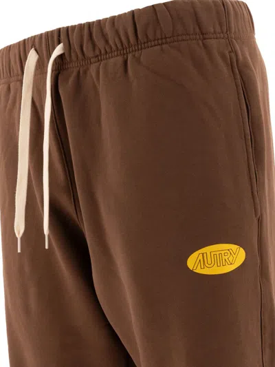 Shop Autry Joggers With Logo In Brown