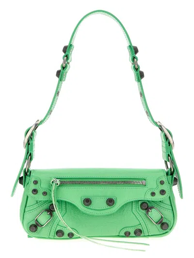 Balenciaga Women Light Green Leather Le Cagole Sling Xs Shoulder Bag In Green