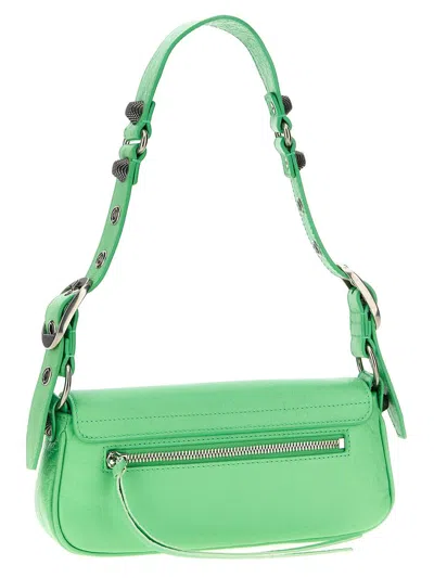 Balenciaga Women Light Green Leather Le Cagole Sling Xs Shoulder Bag In Green