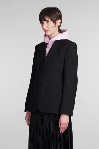 Balenciaga Blazer In Black Wool In Black