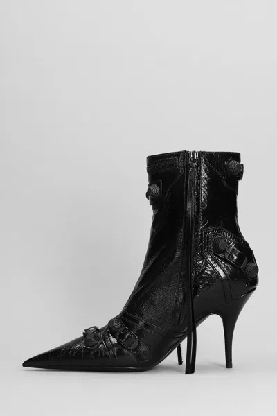 Balenciaga Cagole 50 Ankle Boots In Lamb Leather In Black