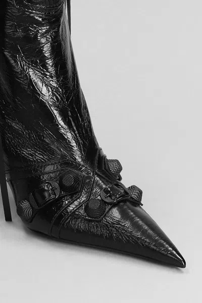 Balenciaga Cagole 50 Ankle Boots In Lamb Leather In Black