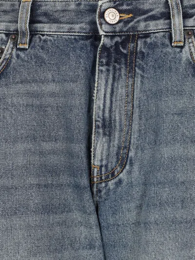 Balenciaga Straight Leg Trousers Distressed Detailing In Blue