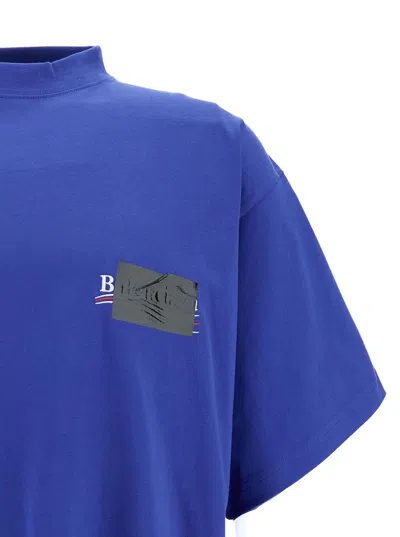 Shop Balenciaga Oversized Cotton T-shirt In Blue