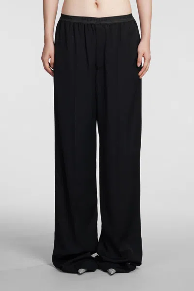 Balenciaga Black Tracksuit Pants With All-over Bal Diagonal Motif In Viscose Jacquard Woman In Black