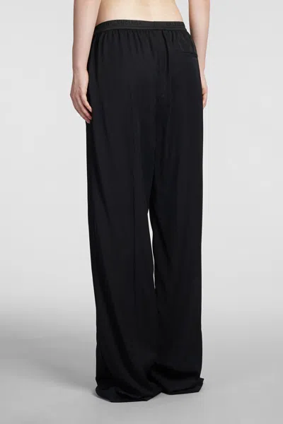 Balenciaga Black Tracksuit Pants With All-over Bal Diagonal Motif In Viscose Jacquard Woman In Black