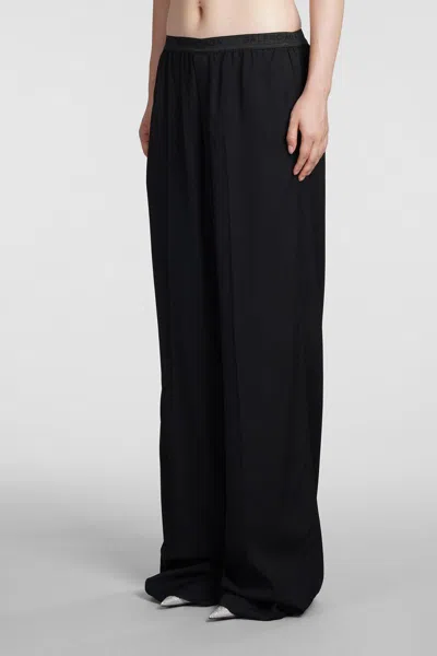 Balenciaga Black Tracksuit Pants With All-over Bal Diagonal Motif In Viscose Jacquard Woman In Black