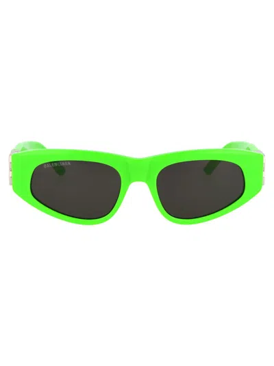 Shop Balenciaga Sunglasses In 009 Green Silver Grey