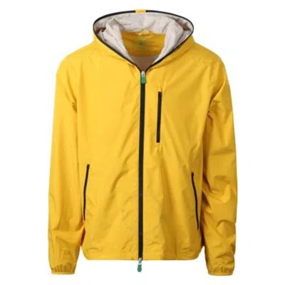Save The Duck Curry Yellow David Hooded Rain Jacket In Yellow