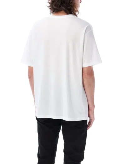 Shop Balmain Logo T-shirt In Bianco Nero