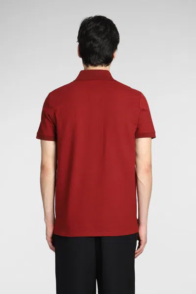 Balmain Polo In Bordeaux Cotton In Red