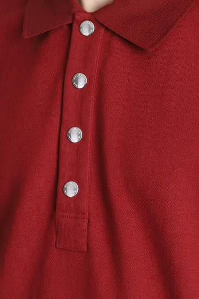 Balmain Polo In Bordeaux Cotton In Red