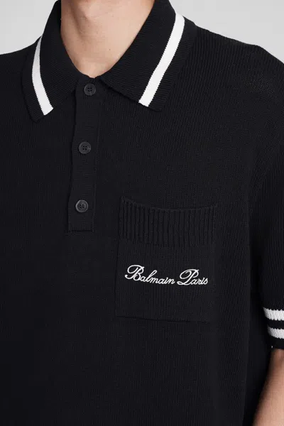 Shop Balmain Polo In Black