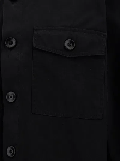 Shop Tom Ford Black Shirt With Tonal Buttons And Patch Pockets In Cotton Man