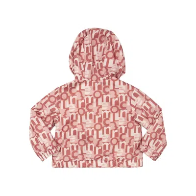 Moncler Kids Vernant Logo Print Jacket In Pink
