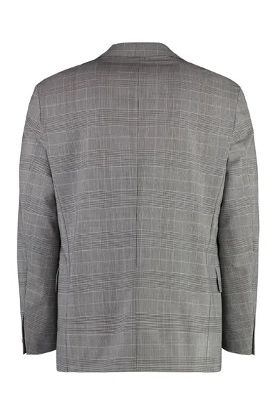 Shop Hugo Boss Boss Prince Of Wales Checked Jacket In Grey