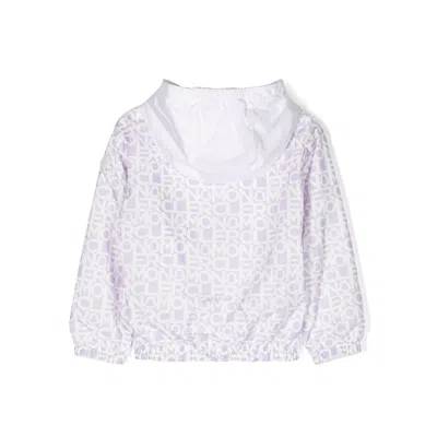 Moncler Kids Alose Logo Print Hooded Jacket In Purple