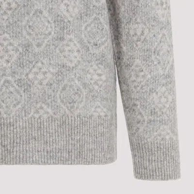 Brunello Cucinelli Geometric Alpaca Blend Sweater In Grey