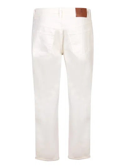 Brunello Cucinelli Five Pockets Cream Trousers In White