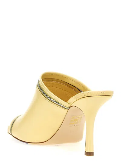Burberry 85mm Decorative-zip Leather Sandals In Yellow